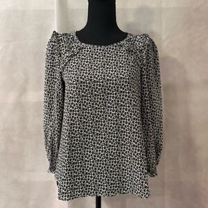 Women’s Max Studio Black & White Long Sleeve Blouse Size XS